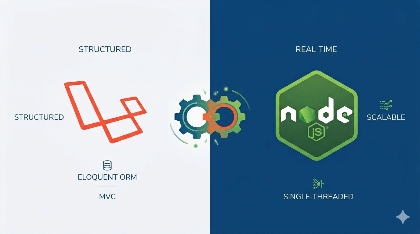 Laravel vs Node.js: Complete Comparison for Beginners (2026 Guide)