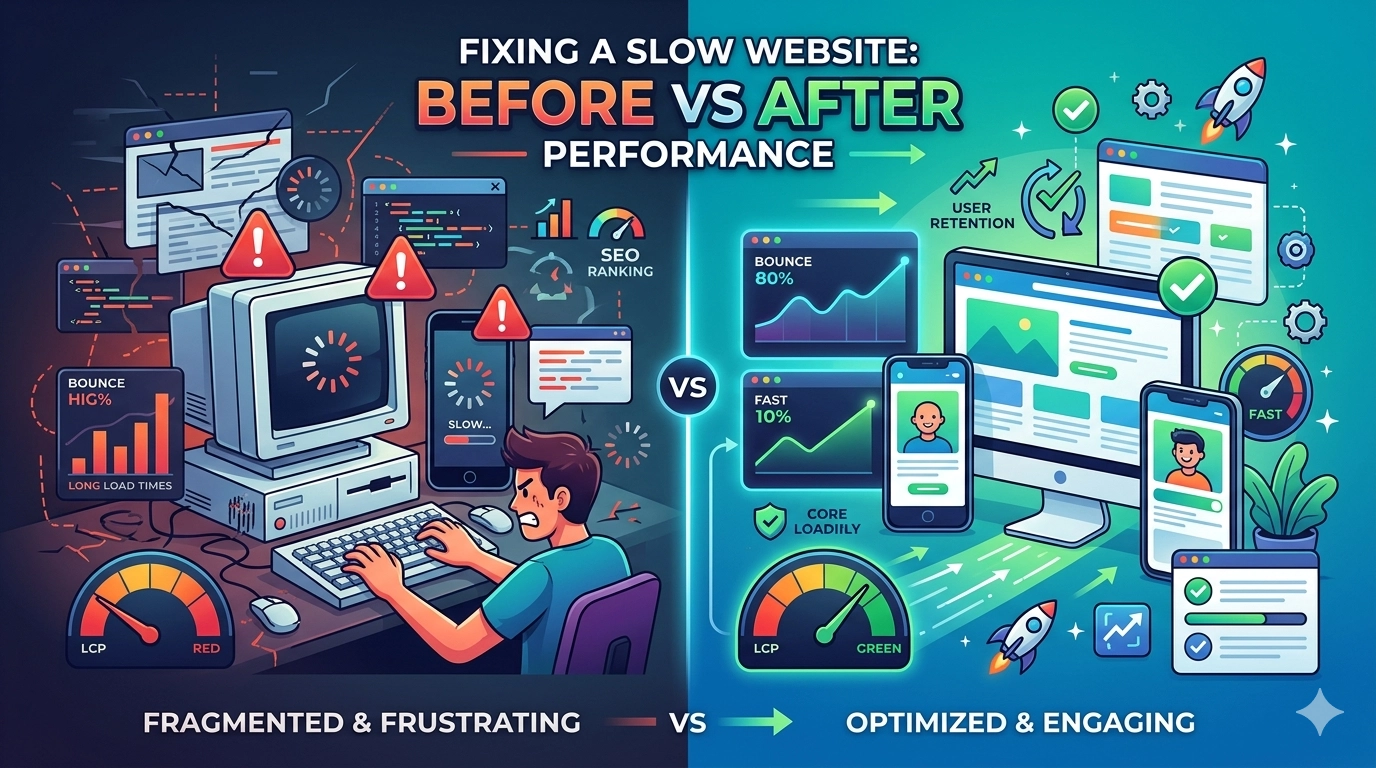 Fixing a Slow Website: Before vs After Performance