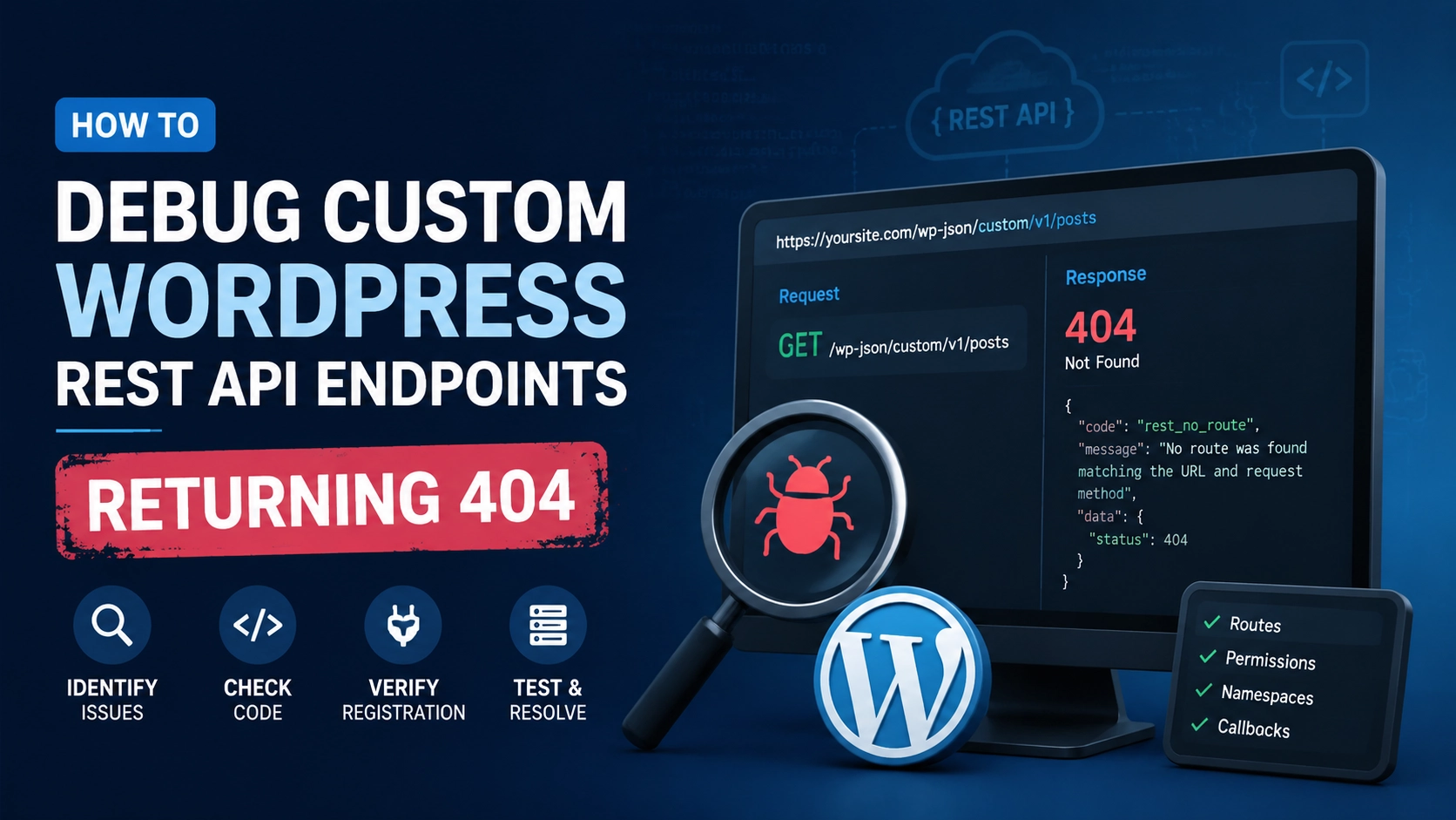 How to Debug Custom WordPress REST API Endpoints Returning 404